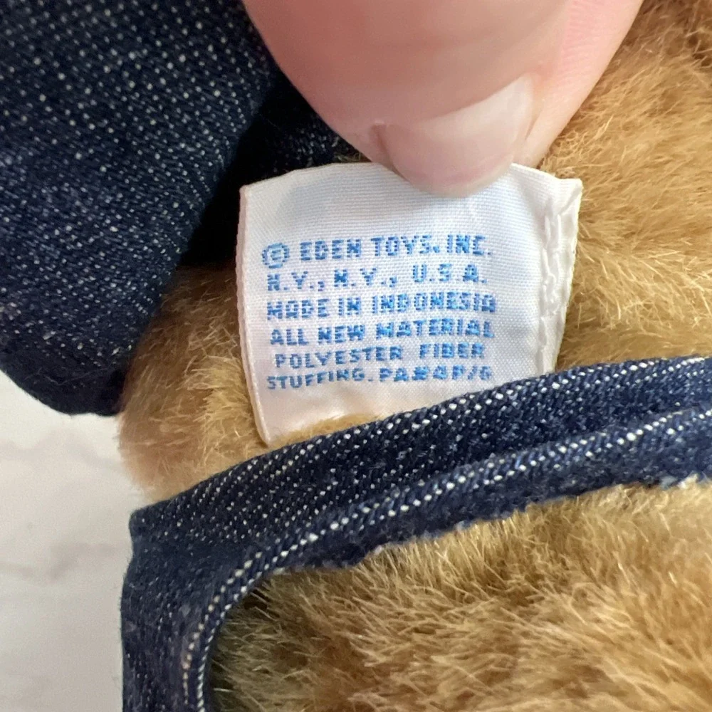 VTG OshKosh B' Gosh teddy bear plush toy overalls hat NOS NWT Eden Toys‎